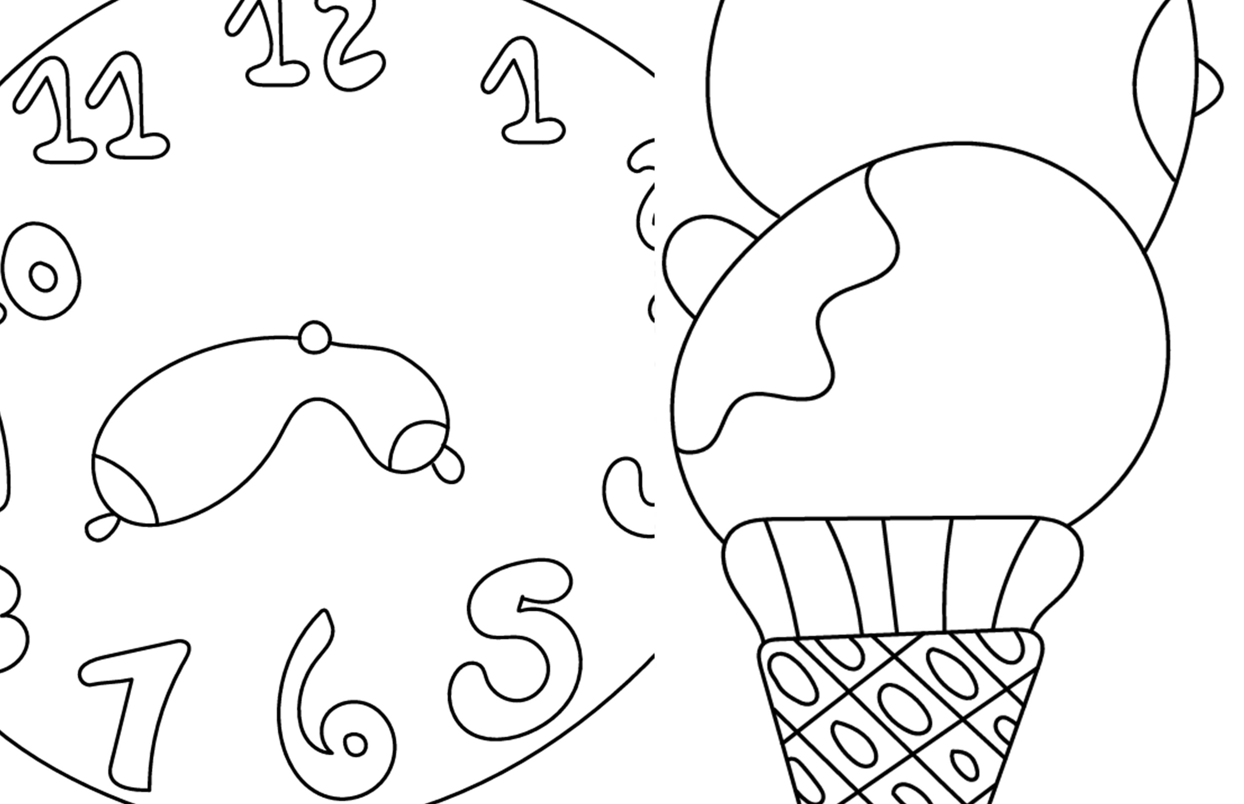 clock with boob hands next to boob ice cream scoops 